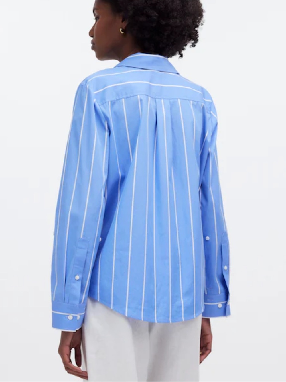 Madewell Blue and White Striped Button-Up Blouse - Picture 4 of 9